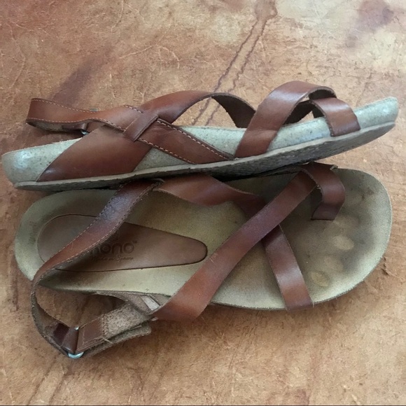 Yokono Strappy Tan Leather Sandals Women’s 7.5/8.5 - Picture 4 of 9